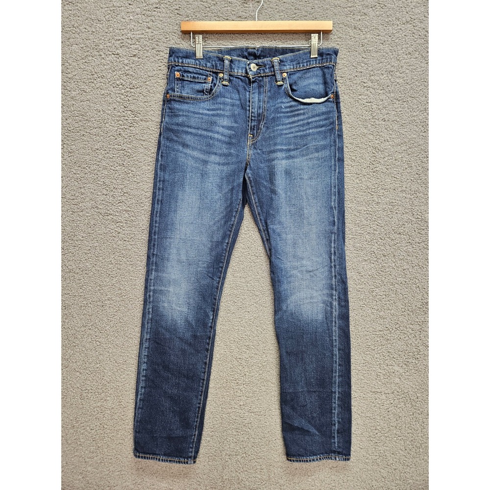 Levis 502 Taper Jeans 32x30 Blue Medium Dark Wash Denim Streetwear Workwear Mens